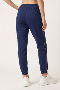 Zivame Knit Poly Athleisure Joggers - Navy Peony — thumbnail 4